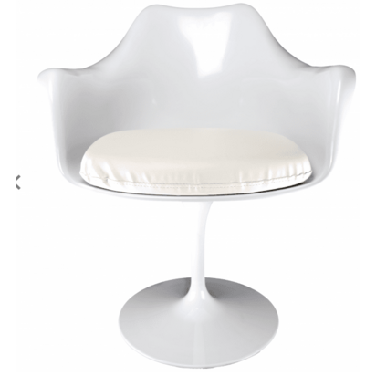 Fusion Living White and White PU Chelsea Armchair