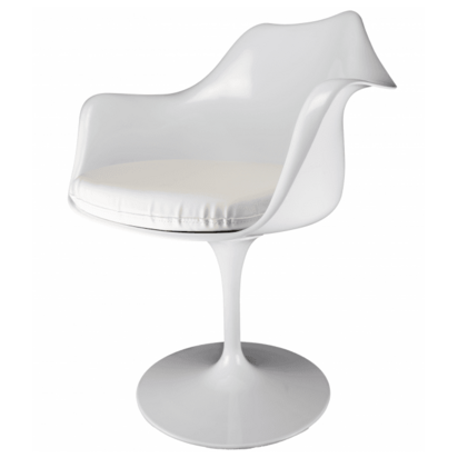 Fusion Living White and White PU Chelsea Armchair
