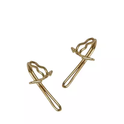 Speedy Products Brass Plated Curtain Hooks, Pack of 20, Gold Gold | H25 x W12 x D10mm