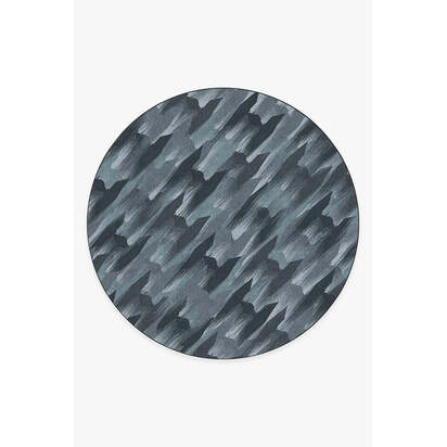 TIE Fighter Houndstooth Blue Flatwoven Rug - 245 Round cm - Rug + Cushioned Pad System