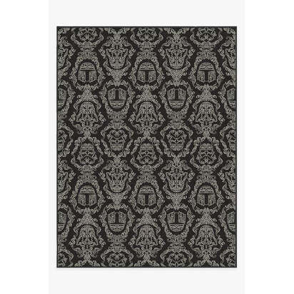 Dark Side Damask Charcoal Flatwoven Rug - 275 x 365 cm - Rug + Pad System