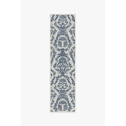 Dark Side Damask Delft Blue Rug - 75 x 305 cm - All-In-One Rug