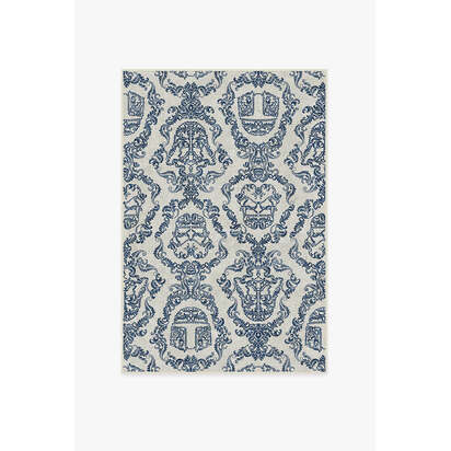 Dark Side Damask Delft Blue Rug - 120 x 185 cm - All-In-One Rug