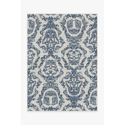Dark Side Damask Delft Blue Rug - 150 x 215 cm - All-In-One Rug