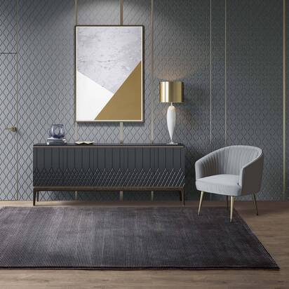 Richmond 3 120x170cm Plain Stripe Charcoal