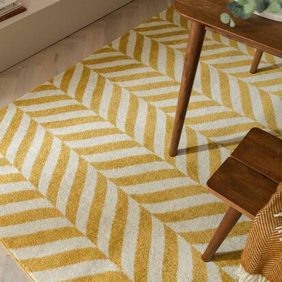 Chatsworth 3 160x230cm Yellow Chevron Rug MU08