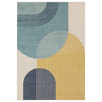Chatsworth 3 160x230cm Blue Retro Rug MU15