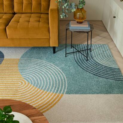 Chatsworth 3 160x230cm Blue Retro Rug MU15