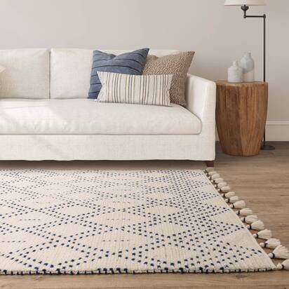 Oakham 3 120x170cm Cream/Blue Diamond Rug