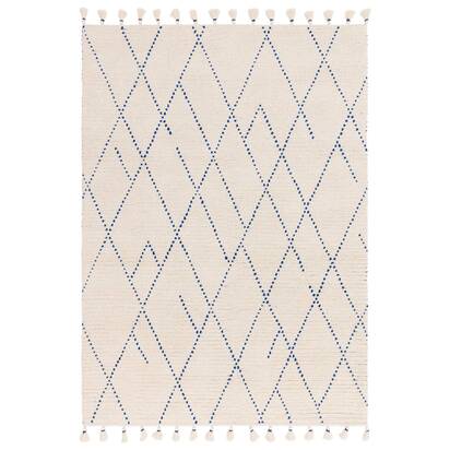 Oakham 3 120x170cm Cream/Blue Linear Rug