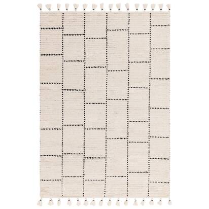 Oakham 3 160x230cm Cream/Black Tile Rug