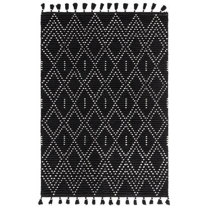 Oakham 3 200x290cm Black/Cream Diamond Rug