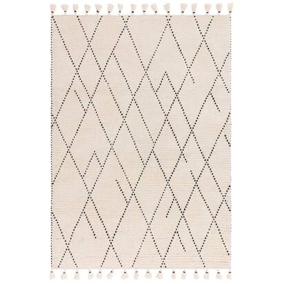 Oakham 3 200x290cm Cream/Black Linear Rug