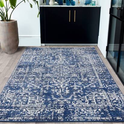 Carlton 3 080x150cm Antique Navy Rug NV11