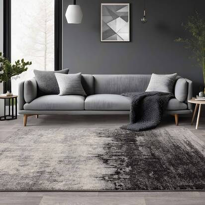 Carlton 3 120x170cm Distress Grey Rug NV03