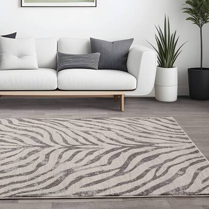 Carlton 3 160x230cm Zebra Grey Rug NV27