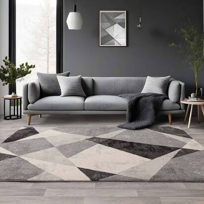 Carlton 3 200x290cm Patio Grey Rug NV02