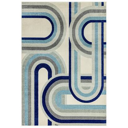 Carlton 3 200x290cm Retro Blue Rug NV30