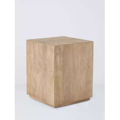 John Lewis Haven Side Table, FSC-Certified (Mango Wood), Natural Natural | 50cm X 40cm X 40cm