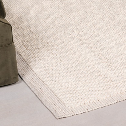 Ivory Pebble Wool Border Rug 230x160cm