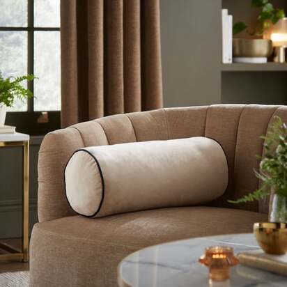Luxe Velour Contrast Bolster Cushion
