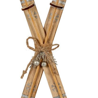 Natural Rustic Crossed Skis