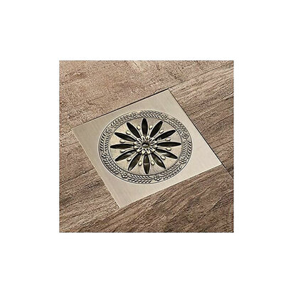 Antique brass shower drain square anti odor floor drain shower grid for bathroom large caliber 10 x 10 cm bathroom accessories 5082737457895 01c mp