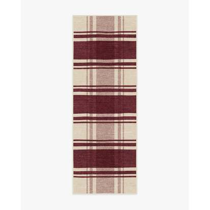 Easton Plaid Burgundy Rug - 75 x 215 cm - All-In-One Rug