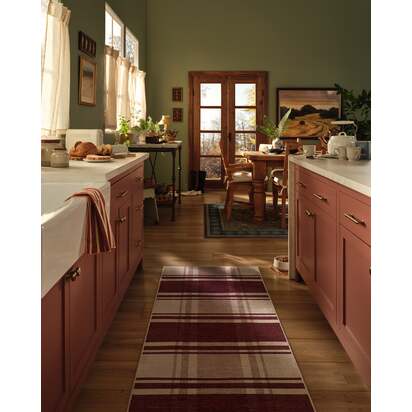 Easton Plaid Burgundy Rug - 75 x 215 cm - All-In-One Rug