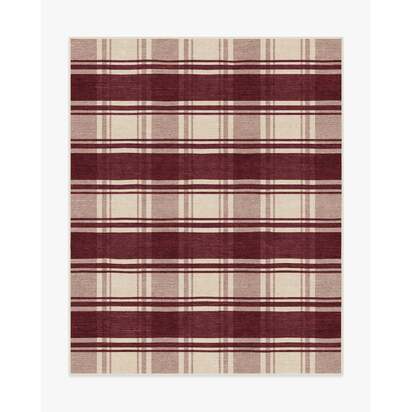 Easton Plaid Burgundy Rug - 245 x 305 cm - All-In-One Rug