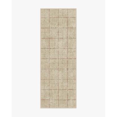 Glen Tartan Camel & Burgundy Rug - 75 x 215 cm - All-In-One Rug