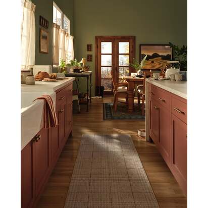 Glen Tartan Camel & Burgundy Rug - 245 x 305 cm - All-In-One Rug