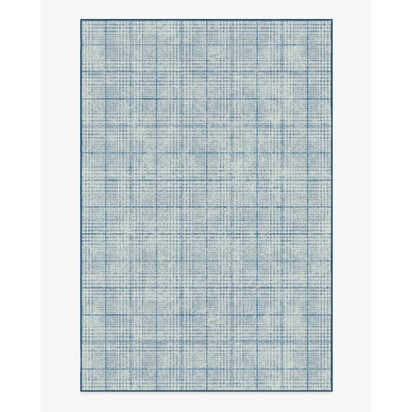 Glen Tartan Chambray & Navy Rug - 200 x 290 cm - All-In-One Rug