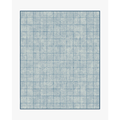 Glen Tartan Chambray & Navy Rug - 245 x 305 cm - All-In-One Rug