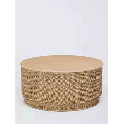 John Lewis Dune Woven Coffee Table, Natural Natural | H55 x W44 x D44cm
