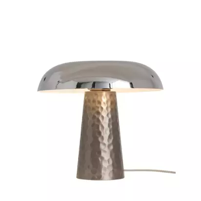 MADE Deja Table Lamp, Silver Silver | H32 x W35 x D35cm