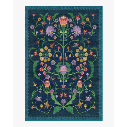 Protea Blue Rug by Iris Apfel - 185 x 275 cm - All-In-One Rug