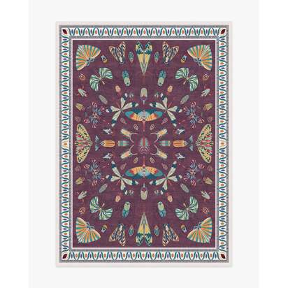 Flutterby Burgundy Rug by Iris Apfel - 150 x 215 cm - All-In-One Rug