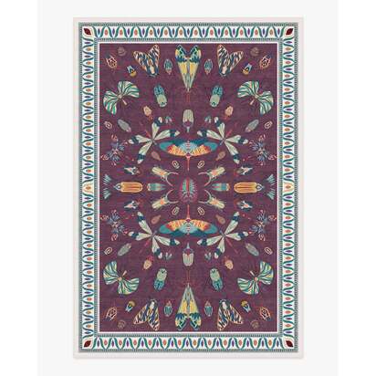 Flutterby Burgundy Rug by Iris Apfel - 185 x 275 cm - All-In-One Rug
