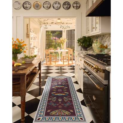 Flutterby Burgundy Rug by Iris Apfel - 185 x 275 cm - All-In-One Rug