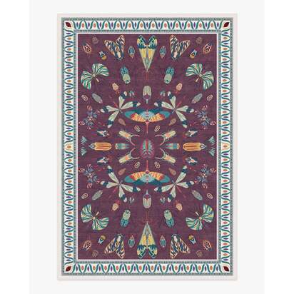 Flutterby Burgundy Rug by Iris Apfel - 200 x 290 cm - All-In-One Rug