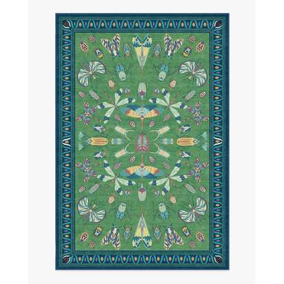 Flutterby Green & Sapphire Rug by Iris Apfel - 200 x 290 cm - All-In-One Rug
