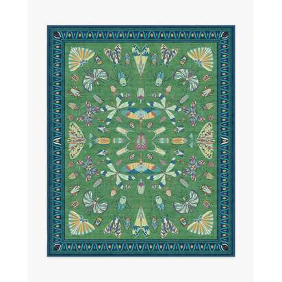 Flutterby Green & Sapphire Rug by Iris Apfel - 245 x 305 cm - All-In-One Rug