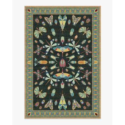 Flutterby Charcoal Rug by Iris Apfel - 185 x 275 cm - All-In-One Rug