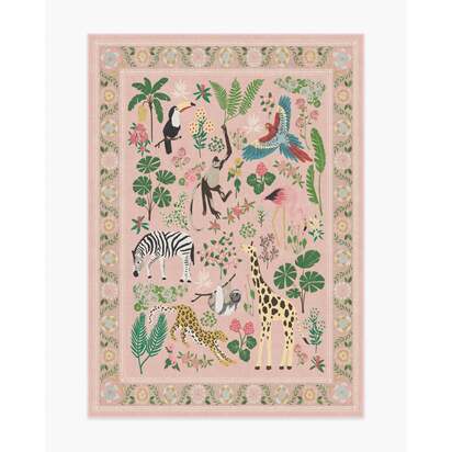 Jingle Jungle Soft Pink Rug by Iris Apfel - 150 x 215 cm - All-In-One Rug