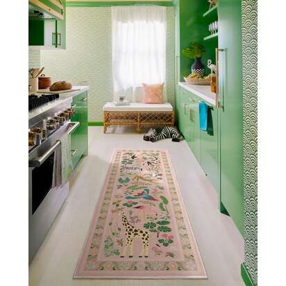 Jingle Jungle Soft Pink Rug by Iris Apfel - 150 x 215 cm - All-In-One Rug