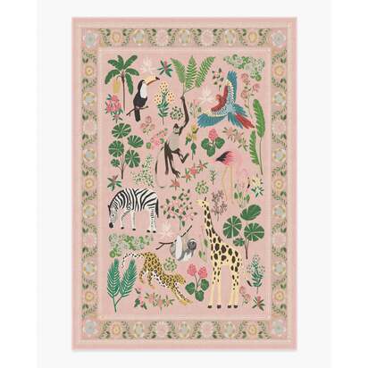 Jingle Jungle Soft Pink Rug by Iris Apfel - 200 x 290 cm - All-In-One Rug