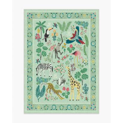 Jingle Jungle Sage Rug by Iris Apfel - 150 x 215 cm - All-In-One Rug