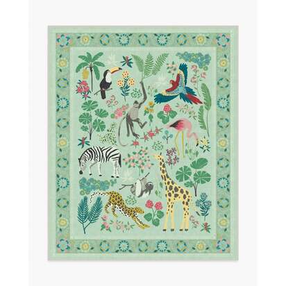 Jingle Jungle Sage Rug by Iris Apfel - 245 x 305 cm - All-In-One Rug