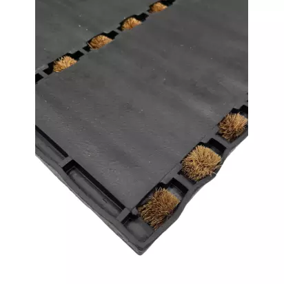 John Lewis Rubber and Coir Scraper Door Mat Brown | L75 x W45 x D2cm
